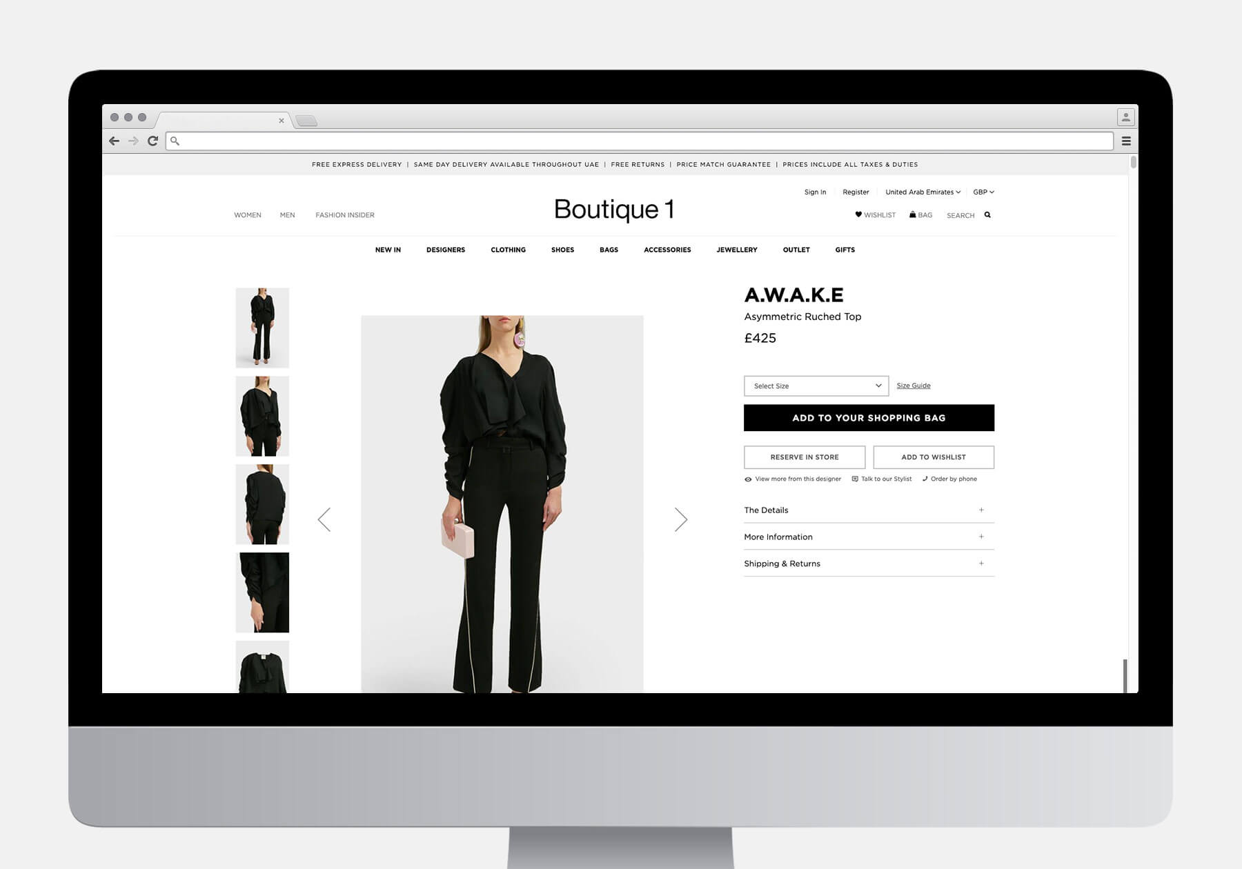 Boutique 1 Design Product Detail Page