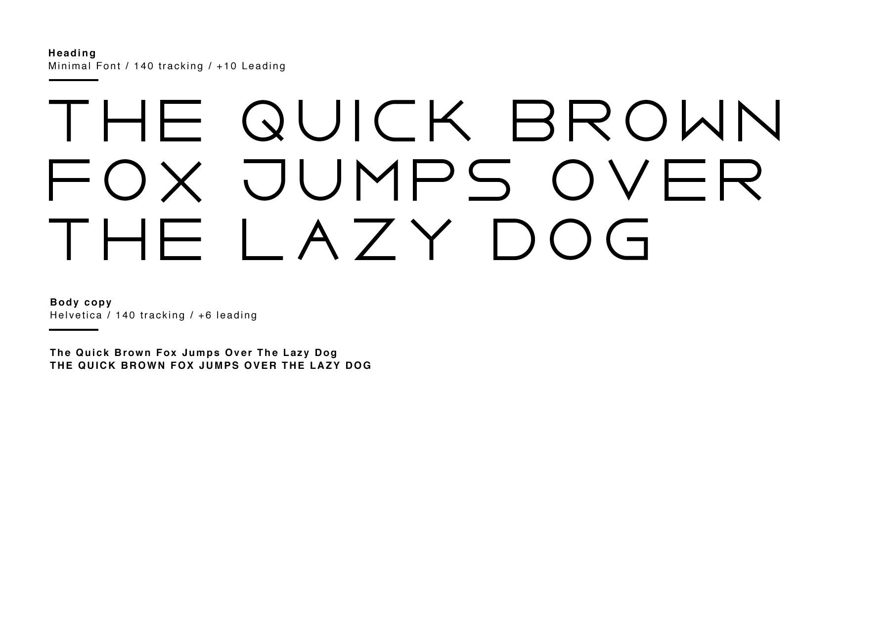 Minimal typography
